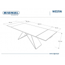 Стол обеденный SIGNAL WESTIN черный матовый 160-240/90